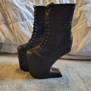 Insane glitter platform heels!